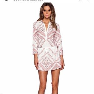 CYNTHIA VINCENT Twelfth St l Red Embroidery mini Dress - size S NWT